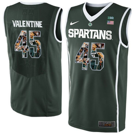 Unisex Michigan State Spartans Denzel Valentine Dark Green Big 12 Jersey