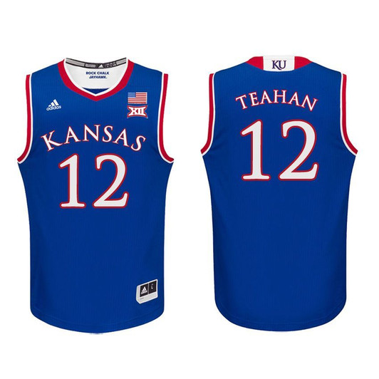 Kansas Jayhawks Royal Chris Teahan Basketball Jersey