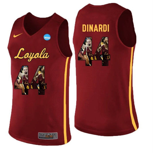 Loyola Ramblers Maroon Nick Dinardi College Basketball Portrait Jersey