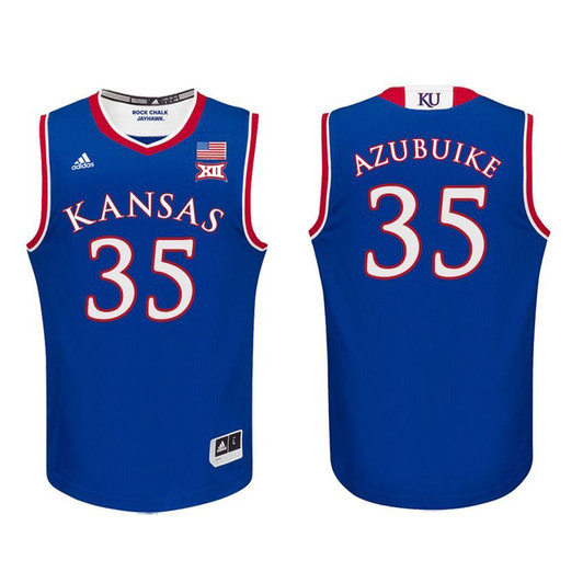 Kansas Jayhawks Royal Udoka Azubuike Basketball Jersey