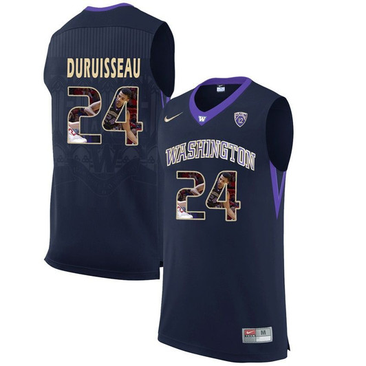 Washington Huskies Black Devenir Duruisseau   College Basketball Player Portrait 3D Jersey
