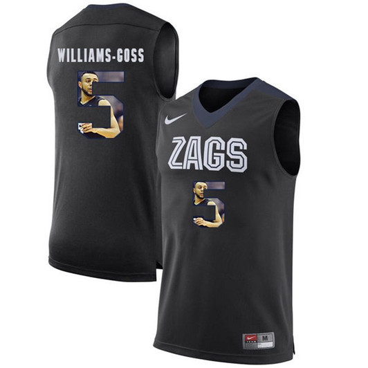 Unisex Gonzaga Bulldogs Black Nigel Williams Goss   Basketball With Player Pictorial 3D Jersey