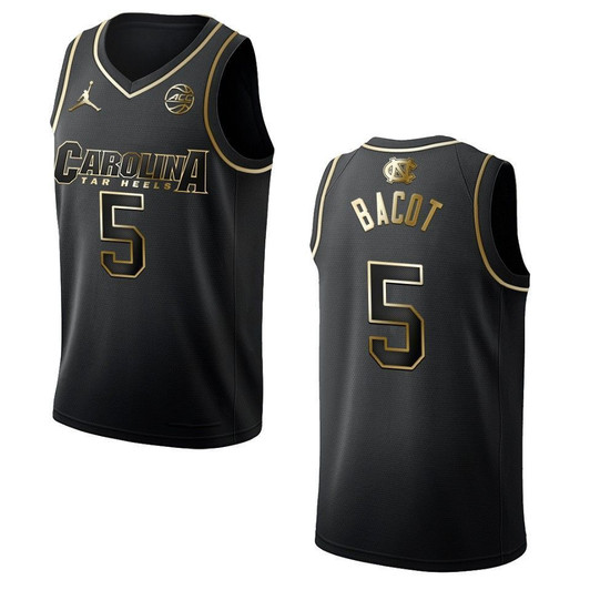 North Carolina Tar Heels 5 Armando Bacot   Golden Edition Black 3D Jersey