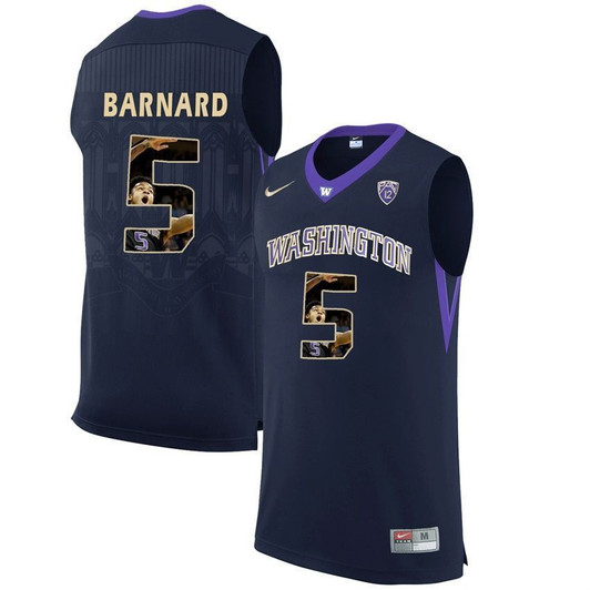 Washington Huskies Black Quin Barnard   College Basketball Player Portrait 3D Jersey