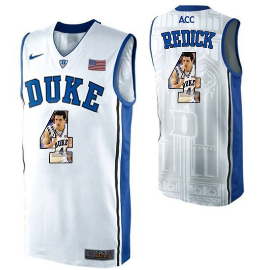 Duke Blue Devils White Jj Redick   College Basketball Player Portrait 3D Jersey