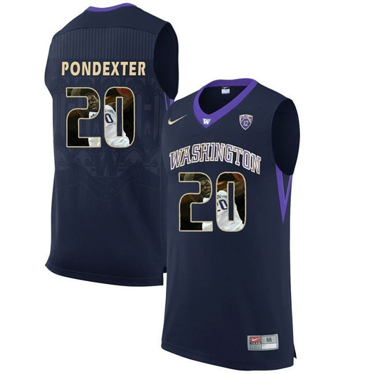 Washington Huskies Black Quincy Pondexter   College Basketball Player Portrait 3D Jersey