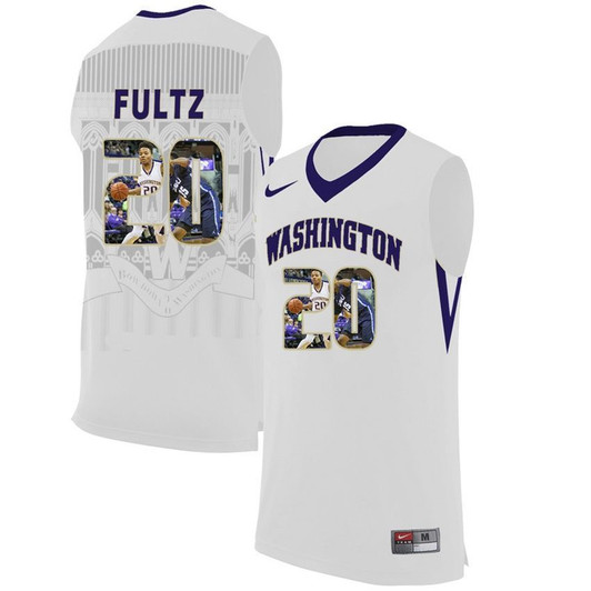 Unisex Washington Huskies White Markelle Fultz   Basketball With Player Pictorial 3D Jersey