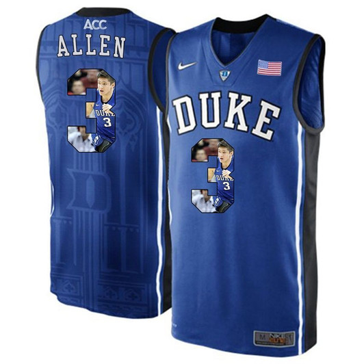 Duke Blue Devils Royal Blue Grayson Allen   College Basketball Player Portrait 3D Jersey