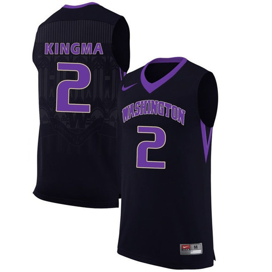 Washington Huskies Black Dan Kingma   Basketball 3D Jersey