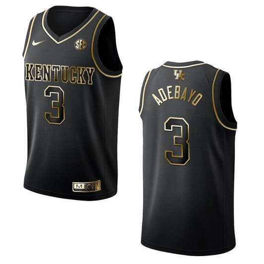 Kentucky Wildcats 3 Bam Adebayo   Golden Edition Black 3D Jersey