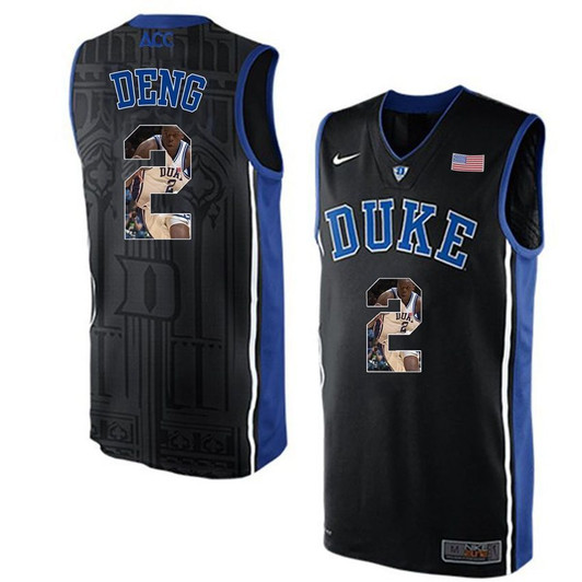 Duke Blue Devils Black Luol Deng   College Basketball Player Portrait 3D Jersey