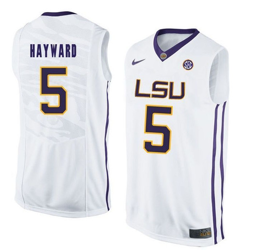 Lsu Tigers White Kieran Hayward   Basketball 3D Jersey