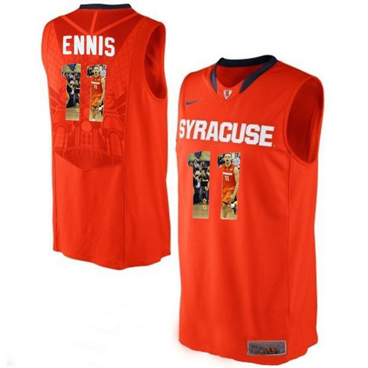 Unisex Syracuse Orange Orange Tyler Ennis   Basketball With Player Pictorial 3D Jersey