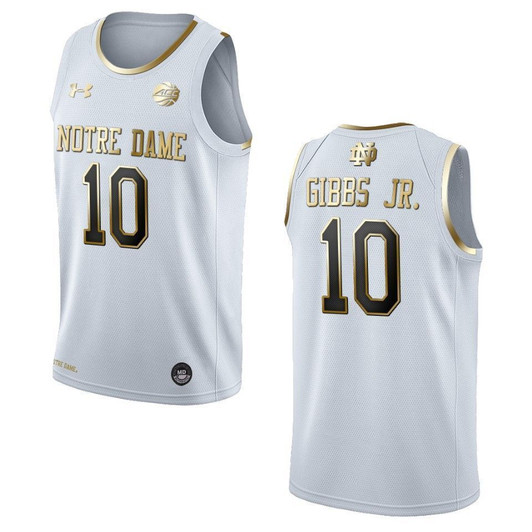 Notre Dame Fighting Irish 10 Tj Gibbs Jr.   Golden Edition White 3D Jersey