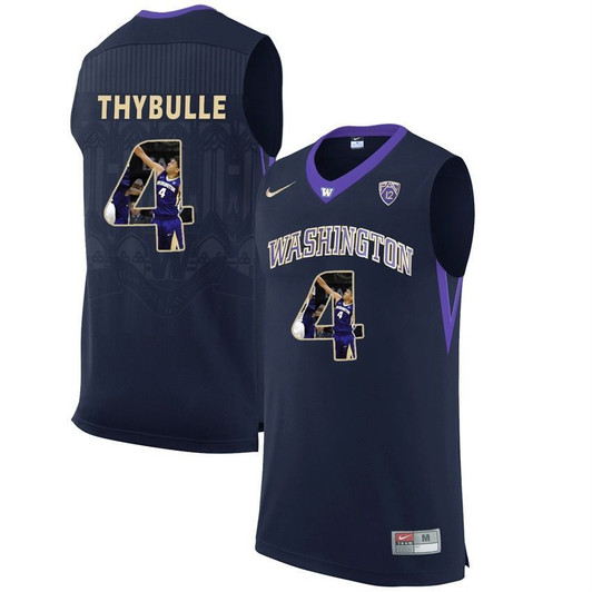 Washington Huskies Black Matisse Thybulle   College Basketball Player Portrait 3D Jersey