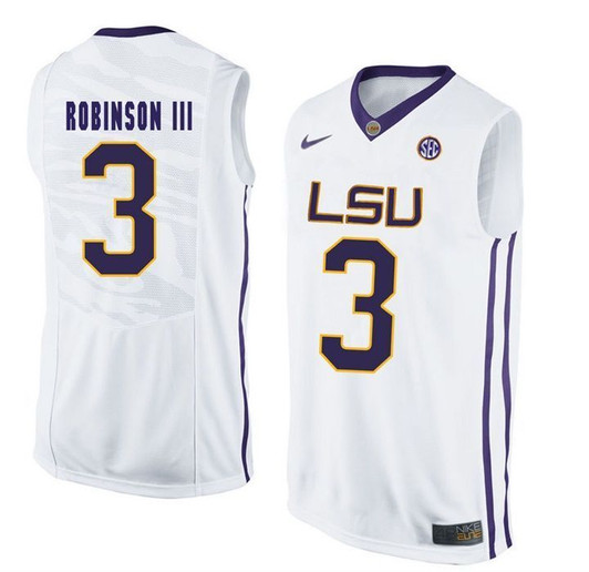 Lsu Tigers White Elbert Robinson Iii   Basketball 3D Jersey