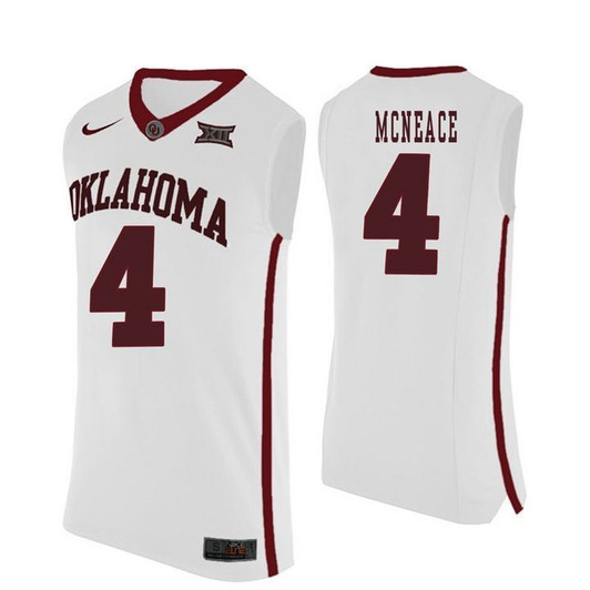 Oklahoma Sooners White Jamuni Mcneace   Basketball 3D Jersey
