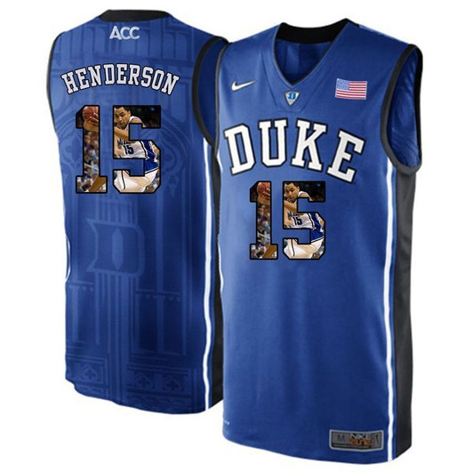 Duke Blue Devils Royal Blue Gerald Henderson   College Basketball Player Portrait 3D Jersey