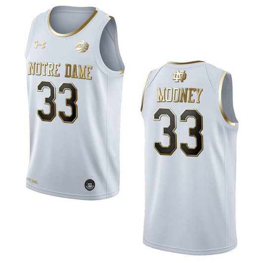 Notre Dame Fighting Irish 33 John Mooney   Golden Edition White 3D Jersey