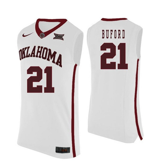 Oklahoma Sooners White Dante Buford   Basketball 3D Jersey