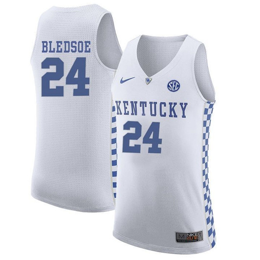 Unisex Kentucky Wildcats White Eric Bledsoe   Basketball 3D Jersey