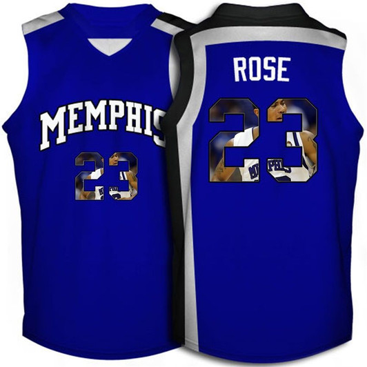 Memphis Tigers Royal Blue Derrick Rose   College Basketball Player Portrait 3D Jersey