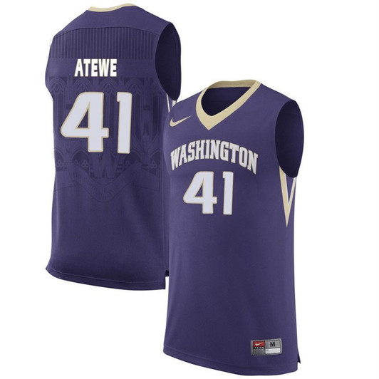 Washington Huskies Purple Matthew Atewe   Basketball 3D Jersey