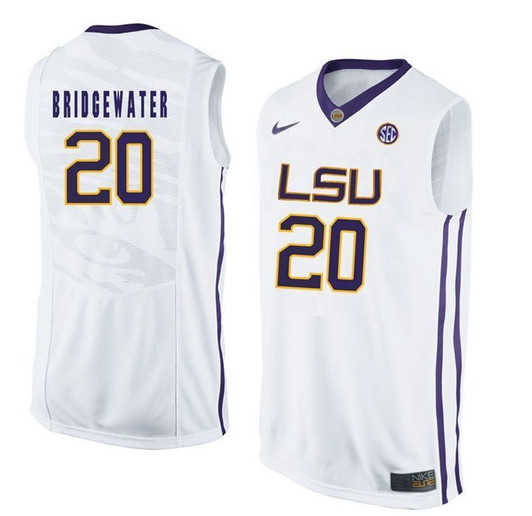 Lsu Tigers White Brian Bridgewater   Basketball 3D Jersey