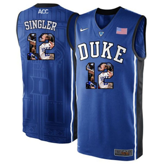 Duke Blue Devils Royal Blue Kyle Singler   College Basketball Player Portrait 3D Jersey