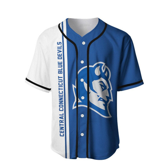Central Connecticut Blue Devils Baseball Jersey Half Style -