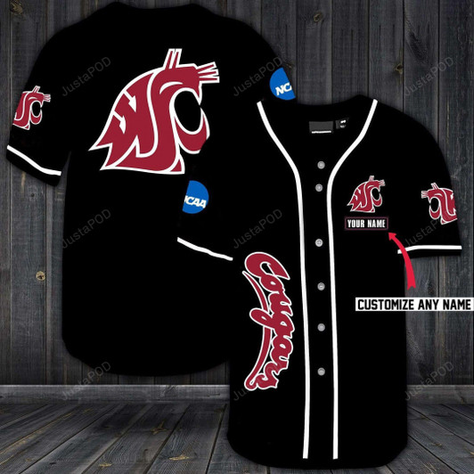 Personalized Custom Name Washington State Cougars  F Baseball All Over Print Baseball Jersey For Fans
