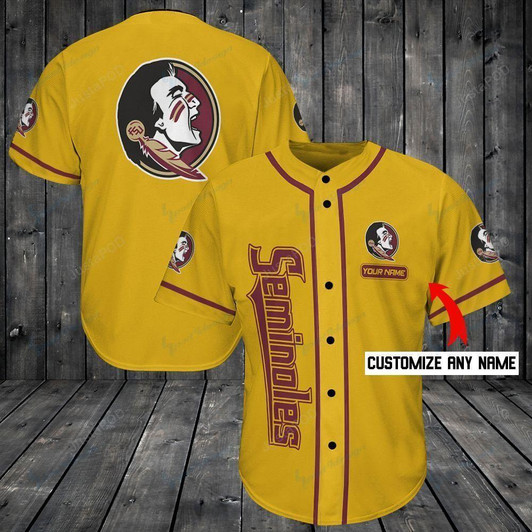 Personalized Florida State Seminoles Football Team   Custom Name Baseball Tee Jersey Shirt