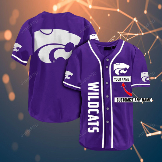 Personalized Custom Name Kansas State Wildcats Football  F Baseball All Over Print Baseball Jersey For Fans
