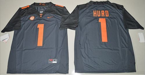 MenS Tennessee Vols #1 Jalen Hurd Grey   Jersey
