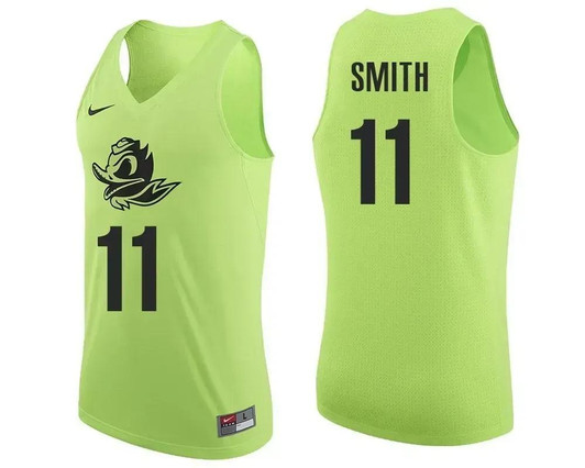 Unisex Oregon Ducks Apple Green Keith Smith   College Basketball Jersey