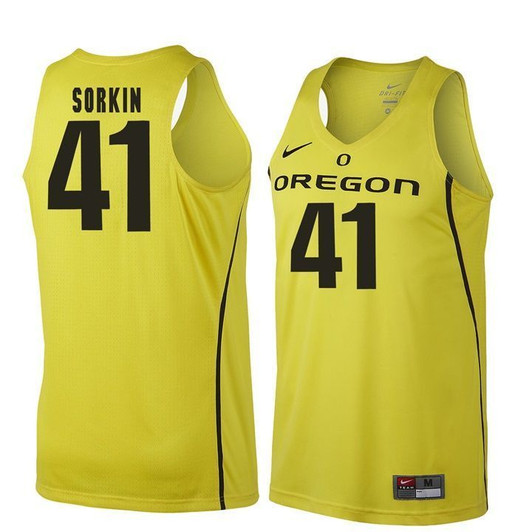 Unisex Oregon Ducks Gold Roman Sorkin   Basketball Jersey