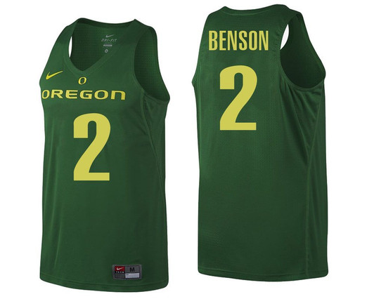 Unisex Oregon Ducks Green Casey Benson   College Basketball Jersey