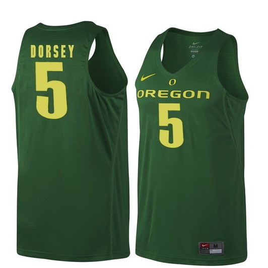 Unisex Oregon Ducks Dark Green Tyler Dorsey   Basketball Jersey