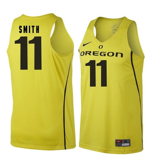 Unisex Oregon Ducks Gold Keith Smith   Basketball Jersey