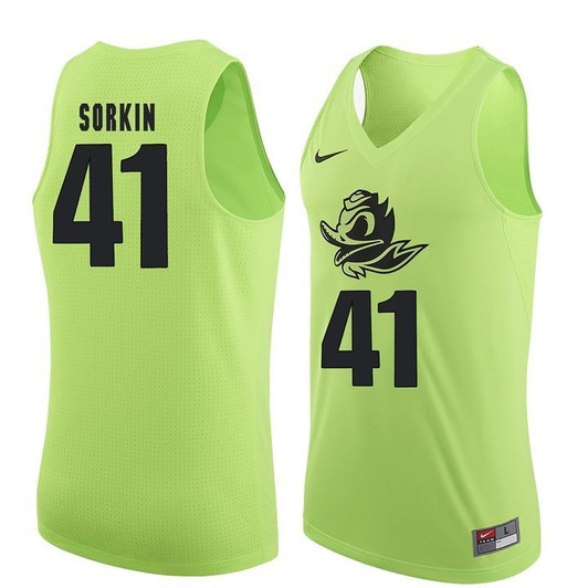 Unisex Oregon Ducks Apple Green Roman Sorkin   Basketball Jersey
