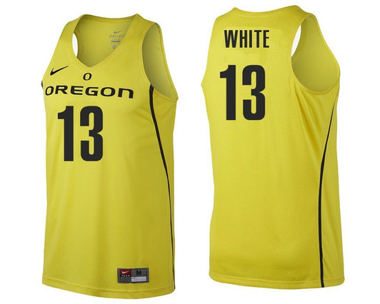 Unisex Oregon Ducks Yellow Paul White   College Basketball 3D Jersey