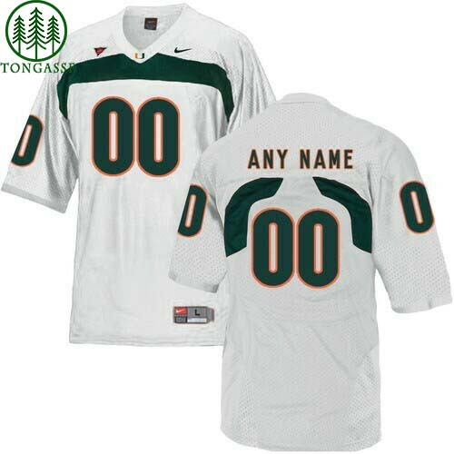 Miami Hurricanes Custom Name Number Jersey White College Football