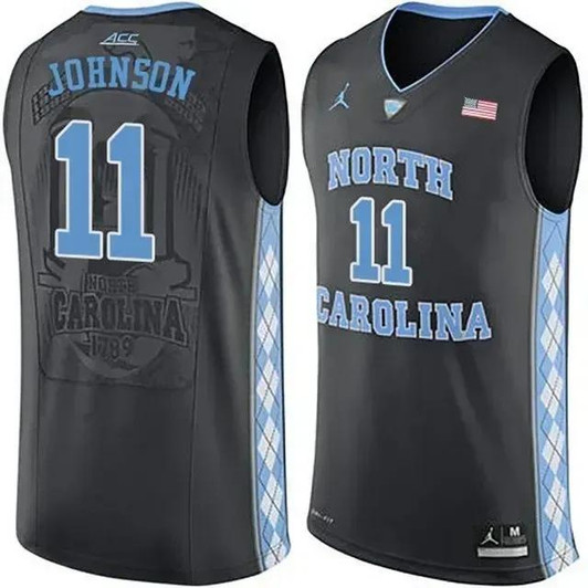 Unisex North Carolina Tar Heels Black Brice Johnson College Basketball Jersey