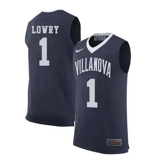 Unisex Villanova Wildcats Navy Blue Kyle Lowry College Basketball Jersey
