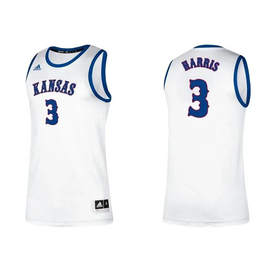 Unisex Kansas Jayhawks Dajuan Harris Classic College Basketball White Jersey