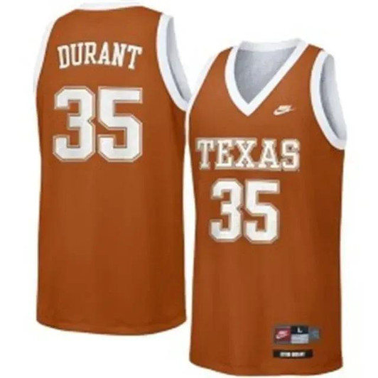 Unisex Texas Longhorns Orange Kevin Durant College Basketball Jersey