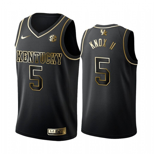 Kentucky Wildcats Kevin Knox Ii Black Golden Edition Limited Jersey College Basketball
