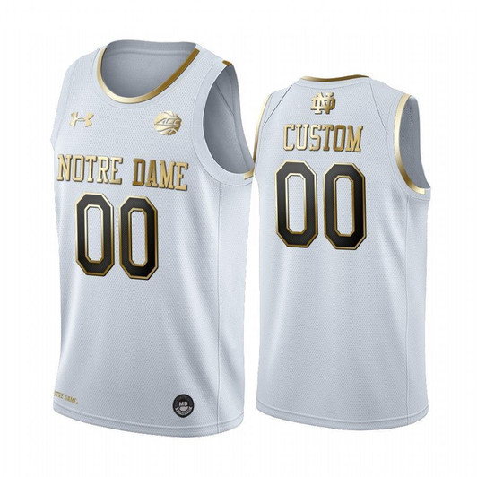 Notre Dame Fighting Irish Custom White Golden Edition Limited Jersey College Basketball