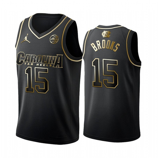 North Carolina Tar Heels Garrison Brooks Black Golden Edition Limited Jersey College Basketball