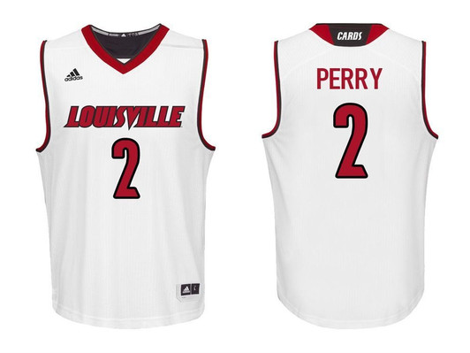 Louisville Cardinals White Darius Perry College College Basketball 3D Jersey
